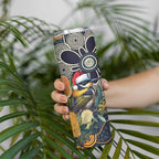 Aussie Honeyeaters Banksia Christmas Skinny Tumbler Aboriginal Dots Painting Blue Motif - Aussie Hoodie
