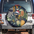Aussie Honeyeaters Banksia Christmas Spare Tire Cover Aboriginal Dots Painting Blue Motif - Aussie Hoodie