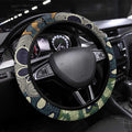 Aussie Honeyeaters Banksia Christmas Steering Wheel Cover Aboriginal Dots Painting Blue Motif - Aussie Hoodie