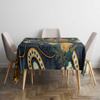Aussie Honeyeaters Banksia Christmas Tablecloth Aboriginal Dots Painting Blue Motif - Aussie Hoodie