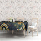 Aussie Honeyeaters Banksia Christmas Tablecloth Aboriginal Dots Painting Blue Motif - Aussie Hoodie