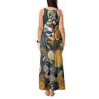 Aussie Honeyeaters Banksia Christmas Tank Maxi Dress Aboriginal Dots Painting Blue Motif - Aussie Hoodie