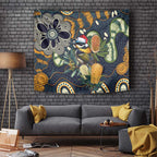 Aussie Honeyeaters Banksia Christmas Tapestry Aboriginal Dots Painting Blue Motif - Aussie Hoodie