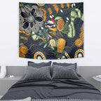 Aussie Honeyeaters Banksia Christmas Tapestry Aboriginal Dots Painting Blue Motif - Aussie Hoodie