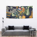 Aussie Honeyeaters Banksia Christmas Tapestry Aboriginal Dots Painting Blue Motif - Aussie Hoodie