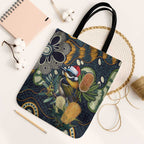 Aussie Honeyeaters Banksia Christmas Tote Bag Aboriginal Dots Painting Blue Motif - Aussie Hoodie