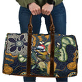 Aussie Honeyeaters Banksia Christmas Travel Bag Aboriginal Dots Painting Blue Motif - Aussie Hoodie