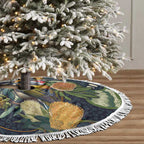Aussie Honeyeaters Banksia Christmas Tree Skirt Aboriginal Dots Painting Blue Motif - Aussie Hoodie