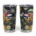 Aussie Honeyeaters Banksia Christmas Tumbler Cup Aboriginal Dots Painting Blue Motif - Aussie Hoodie