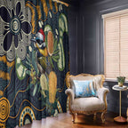 Aussie Honeyeaters Banksia Christmas Window Curtain Aboriginal Dots Painting Blue Motif - Aussie Hoodie