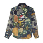 Aussie Honeyeaters Banksia Christmas Women Casual Shirt Aboriginal Dots Painting Blue Motif - Aussie Hoodie