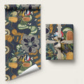 Aussie Honeyeaters Banksia Christmas Wrapping Paper Aboriginal Dots Painting Blue Motif - Aussie Hoodie