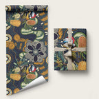 Aussie Honeyeaters Banksia Christmas Wrapping Paper Aboriginal Dots Painting Blue Motif - Aussie Hoodie