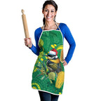 Aussie Honeyeaters Banksia Christmas Apron Aboriginal Dots Painting Green Motif - Aussie Hoodie