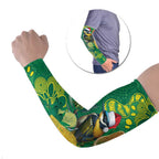 Aussie Honeyeaters Banksia Christmas Arm Sleeves Aboriginal Dots Painting Green Motif - Aussie Hoodie