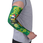 Aussie Honeyeaters Banksia Christmas Arm Sleeves Aboriginal Dots Painting Green Motif - Aussie Hoodie