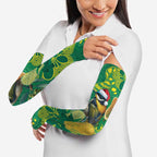 Aussie Honeyeaters Banksia Christmas Arm Sleeves Aboriginal Dots Painting Green Motif - Aussie Hoodie