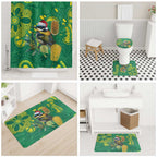Aussie Honeyeaters Banksia Christmas Bathroom Set Aboriginal Dots Painting Green Motif - Aussie Hoodie