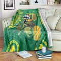 Aussie Honeyeaters Banksia Christmas Blanket Aboriginal Dots Painting Green Motif - Aussie Hoodie