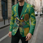 Aussie Honeyeaters Banksia Christmas Blazer Aboriginal Dots Painting Green Motif - Aussie Hoodie