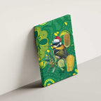 Aussie Honeyeaters Banksia Christmas Canvas Wall Art Aboriginal Dots Painting Green Motif - Aussie Hoodie