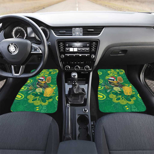 Aussie Honeyeaters Banksia Christmas Car Mats Aboriginal Dots Painting Green Motif - Aussie Hoodie
