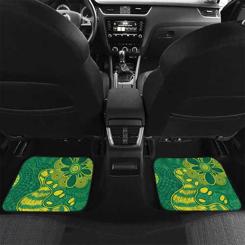 Aussie Honeyeaters Banksia Christmas Car Mats Aboriginal Dots Painting Green Motif - Aussie Hoodie