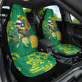 Aussie Honeyeaters Banksia Christmas Car Seat Cover Aboriginal Dots Painting Green Motif - Aussie Hoodie