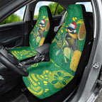 Aussie Honeyeaters Banksia Christmas Car Seat Cover Aboriginal Dots Painting Green Motif - Aussie Hoodie