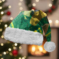 Aussie Honeyeaters Banksia Christmas Santa Hat Aboriginal Dots Painting Green Motif - Aussie Hoodie