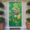 Aussie Honeyeaters Banksia Christmas Door Cover Aboriginal Dots Painting Green Motif - Aussie Hoodie