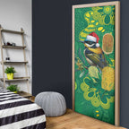 Aussie Honeyeaters Banksia Christmas Door Cover Aboriginal Dots Painting Green Motif - Aussie Hoodie