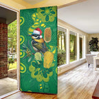 Aussie Honeyeaters Banksia Christmas Door Cover Aboriginal Dots Painting Green Motif - Aussie Hoodie