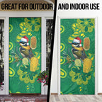 Aussie Honeyeaters Banksia Christmas Door Cover Aboriginal Dots Painting Green Motif - Aussie Hoodie
