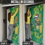Aussie Honeyeaters Banksia Christmas Door Cover Aboriginal Dots Painting Green Motif - Aussie Hoodie