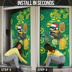 Aussie Honeyeaters Banksia Christmas Door Cover Aboriginal Dots Painting Green Motif - Aussie Hoodie