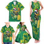 Aussie Honeyeaters Banksia Christmas Family Matching Tank Maxi Dress and Hawaiian Shirt Aboriginal Dots Painting Green Motif - Aussie Hoodie