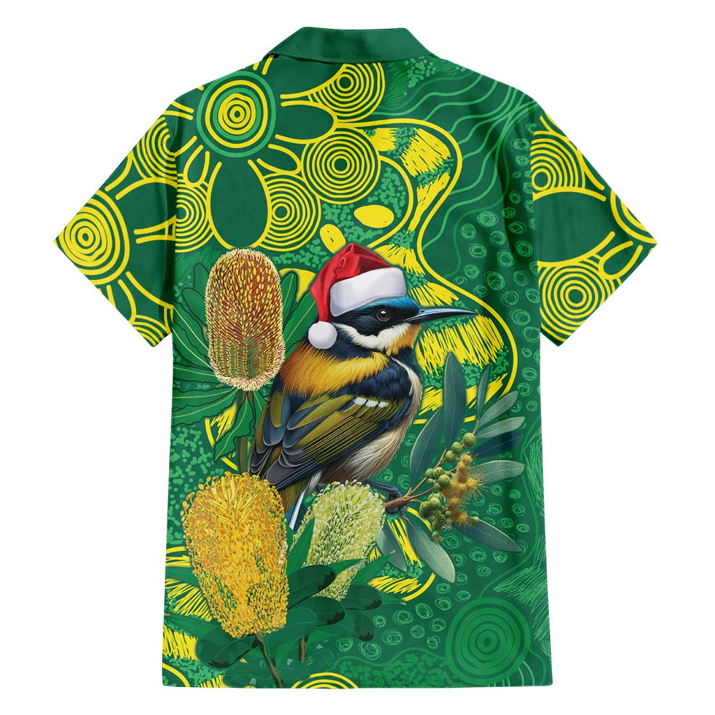 Aussie Honeyeaters Banksia Christmas Family Matching Tank Maxi Dress and Hawaiian Shirt Aboriginal Dots Painting Green Motif - Aussie Hoodie