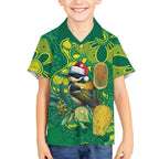 Aussie Honeyeaters Banksia Christmas Hawaiian Shirt Aboriginal Dots Painting Green Motif - Aussie Hoodie