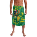 Aussie Honeyeaters Banksia Christmas Lavalava Aboriginal Dots Painting Green Motif - Aussie Hoodie