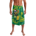 Aussie Honeyeaters Banksia Christmas Lavalava Aboriginal Dots Painting Green Motif - Aussie Hoodie