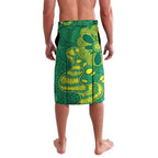 Aussie Honeyeaters Banksia Christmas Lavalava Aboriginal Dots Painting Green Motif - Aussie Hoodie