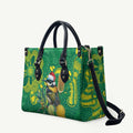 Aussie Honeyeaters Banksia Christmas Leather Bag Aboriginal Dots Painting Green Motif - Aussie Hoodie