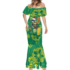 Aussie Honeyeaters Banksia Christmas Mermaid Dress Aboriginal Dots Painting Green Motif - Aussie Hoodie