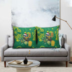 Aussie Honeyeaters Banksia Christmas Pillow Cover Aboriginal Dots Painting Green Motif - Aussie Hoodie