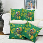 Aussie Honeyeaters Banksia Christmas Pillow Cover Aboriginal Dots Painting Green Motif - Aussie Hoodie