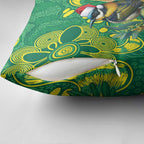 Aussie Honeyeaters Banksia Christmas Pillow Cover Aboriginal Dots Painting Green Motif - Aussie Hoodie
