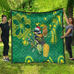 Aussie Honeyeaters Banksia Christmas Quilt Aboriginal Dots Painting Green Motif - Aussie Hoodie