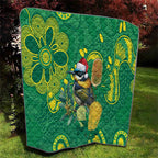 Aussie Honeyeaters Banksia Christmas Quilt Aboriginal Dots Painting Green Motif - Aussie Hoodie