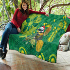 Aussie Honeyeaters Banksia Christmas Quilt Aboriginal Dots Painting Green Motif - Aussie Hoodie